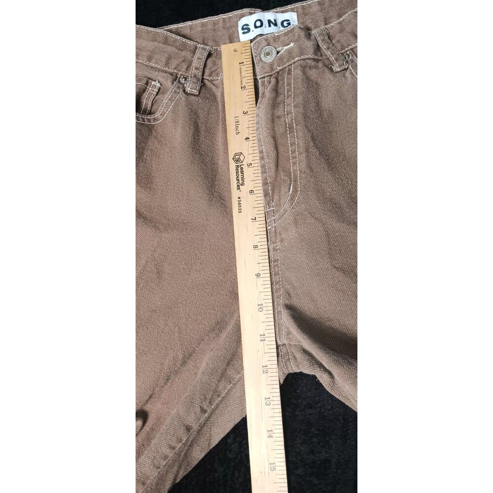 SONG Y2K 90s Boyfriend Cargo Utility Pants Juniors 5/27 Brown Gorpcore Cabincore - Picture 7 of 12
